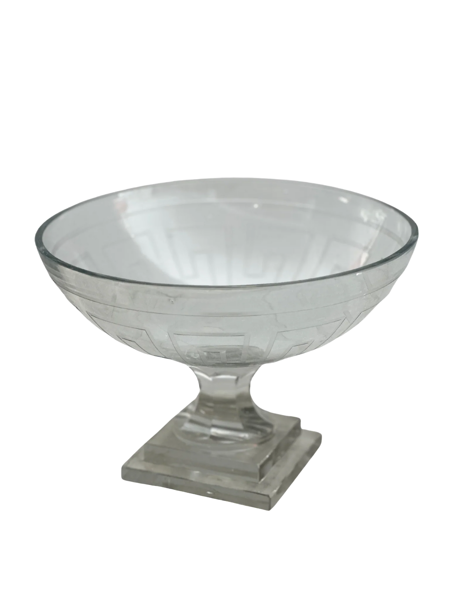 Greek Key Footed Bowl