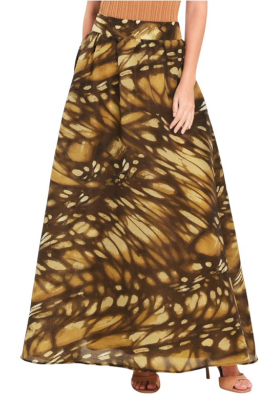 Abstract Butterfly Midi Skirt