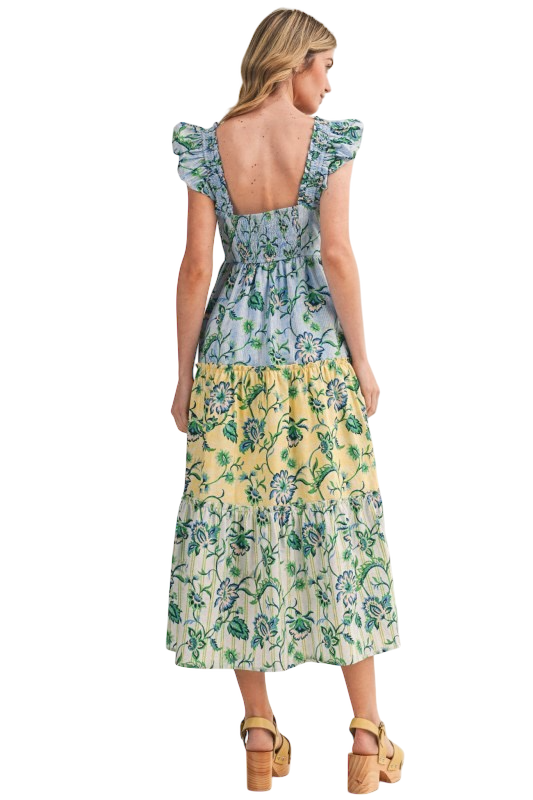 Blue Multi Paisley Midi