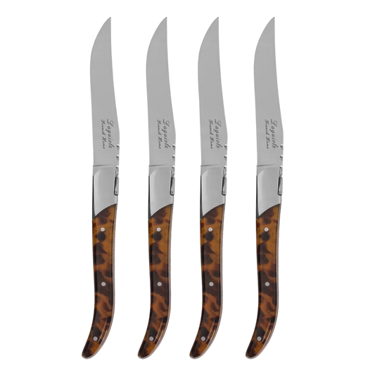 Tortoise Shell 4-Piece Laguiole Steak Knife Set