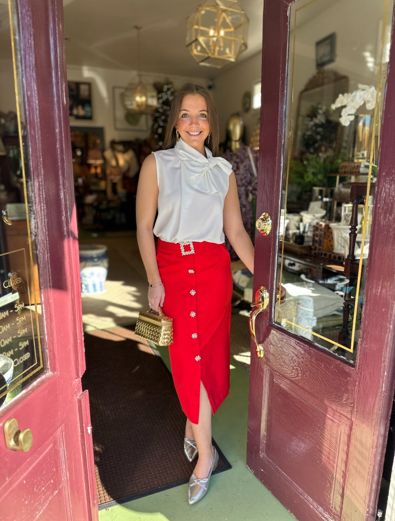 Bow Detail Sleeveless Blouse - White