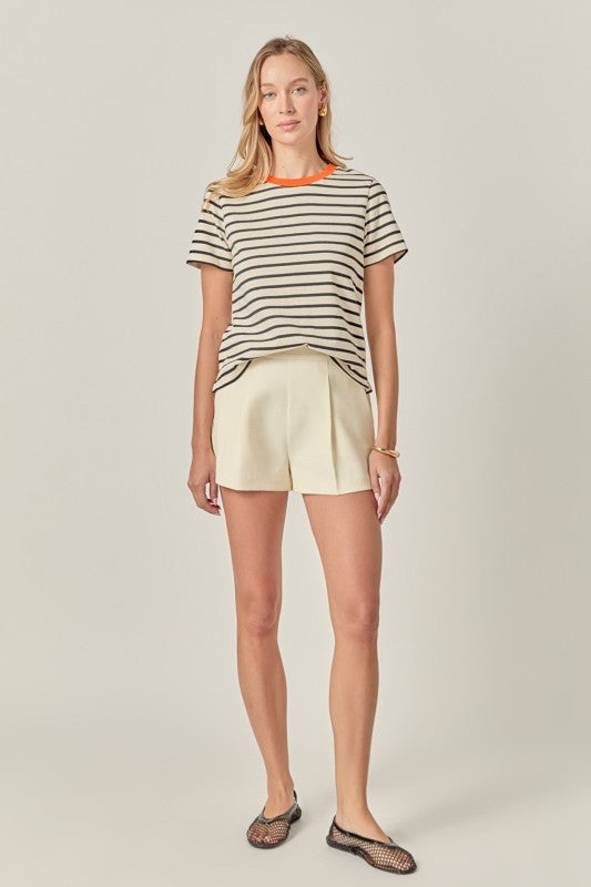 Contrast Rib Stripe T-shirt