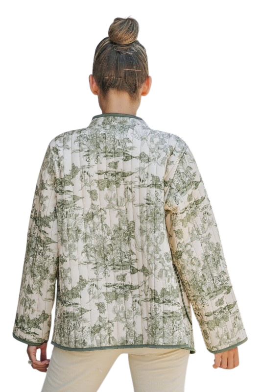 Sagewood Quilted Jacket With Pockets