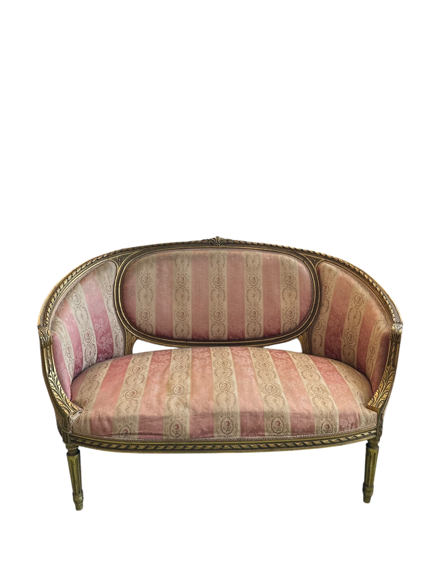 Louis XVI Giltwood Canape 35”H x 24”D x 52”L