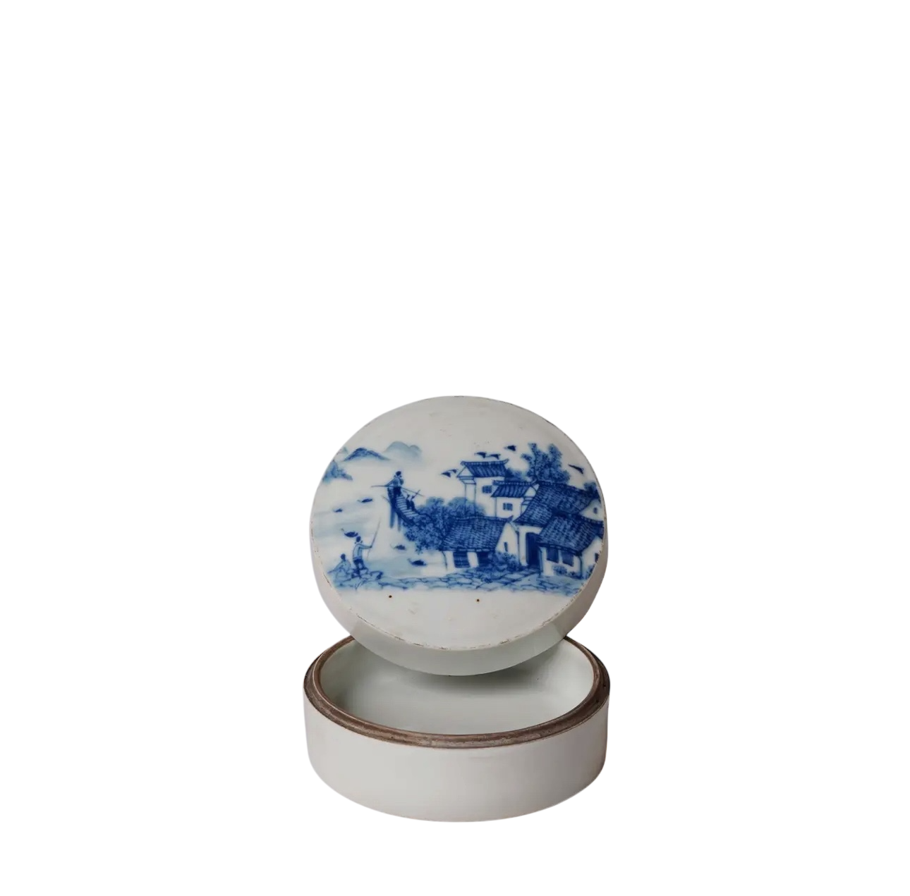 Blue & White River Landscape Ink Box