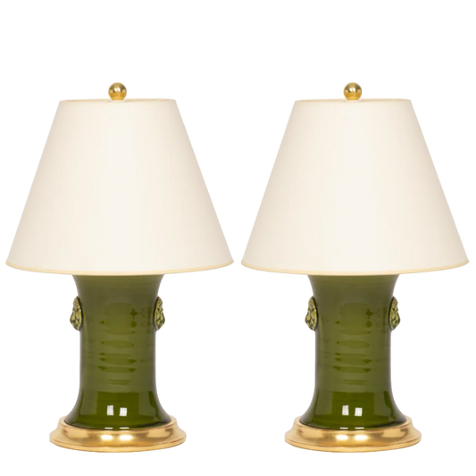 Patricia with Lions Small Lamp in Spruce