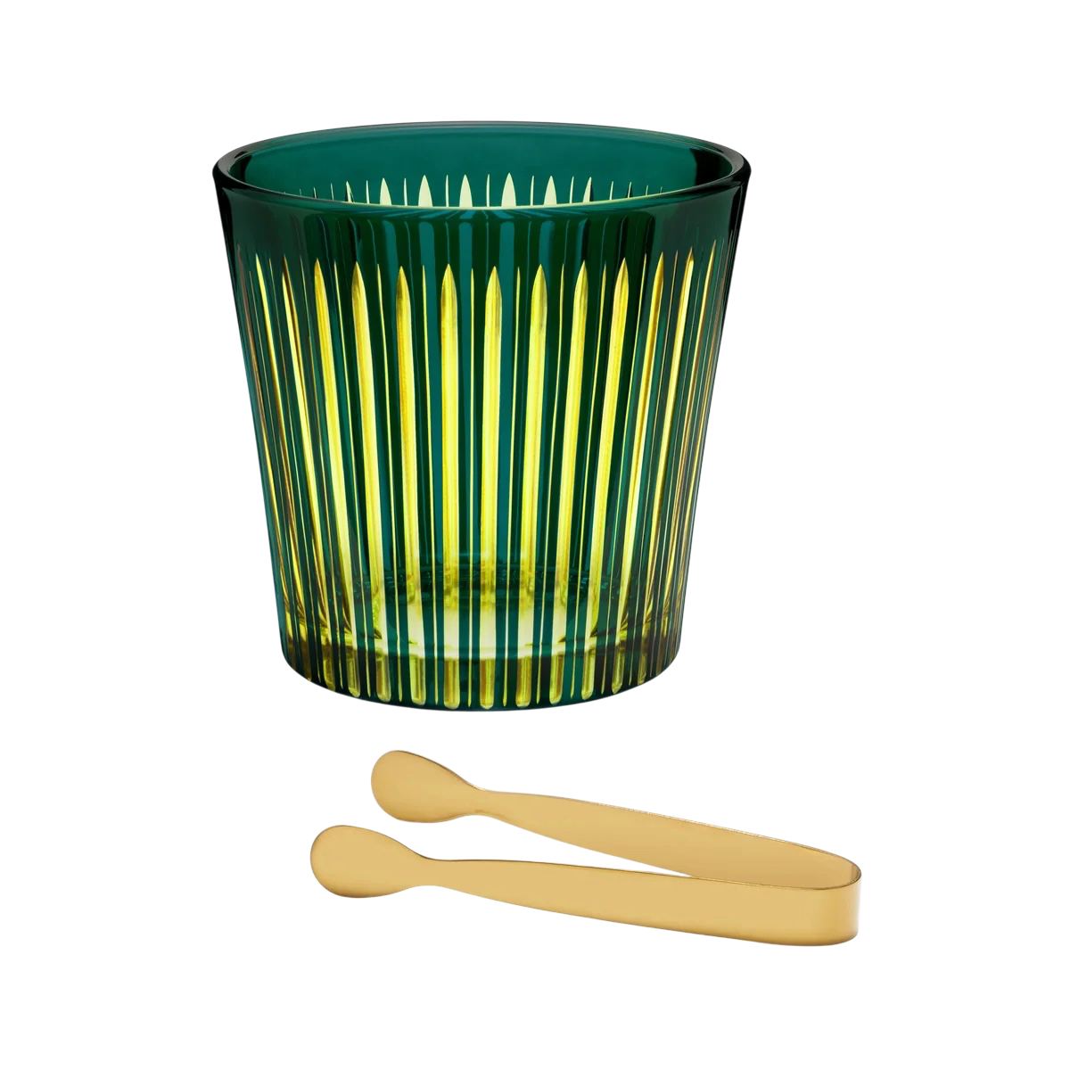 Prism Ice Bucket + Tongs - Green
