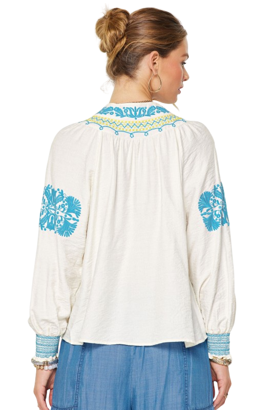 Boho Embroidered Blouse - Two Colors