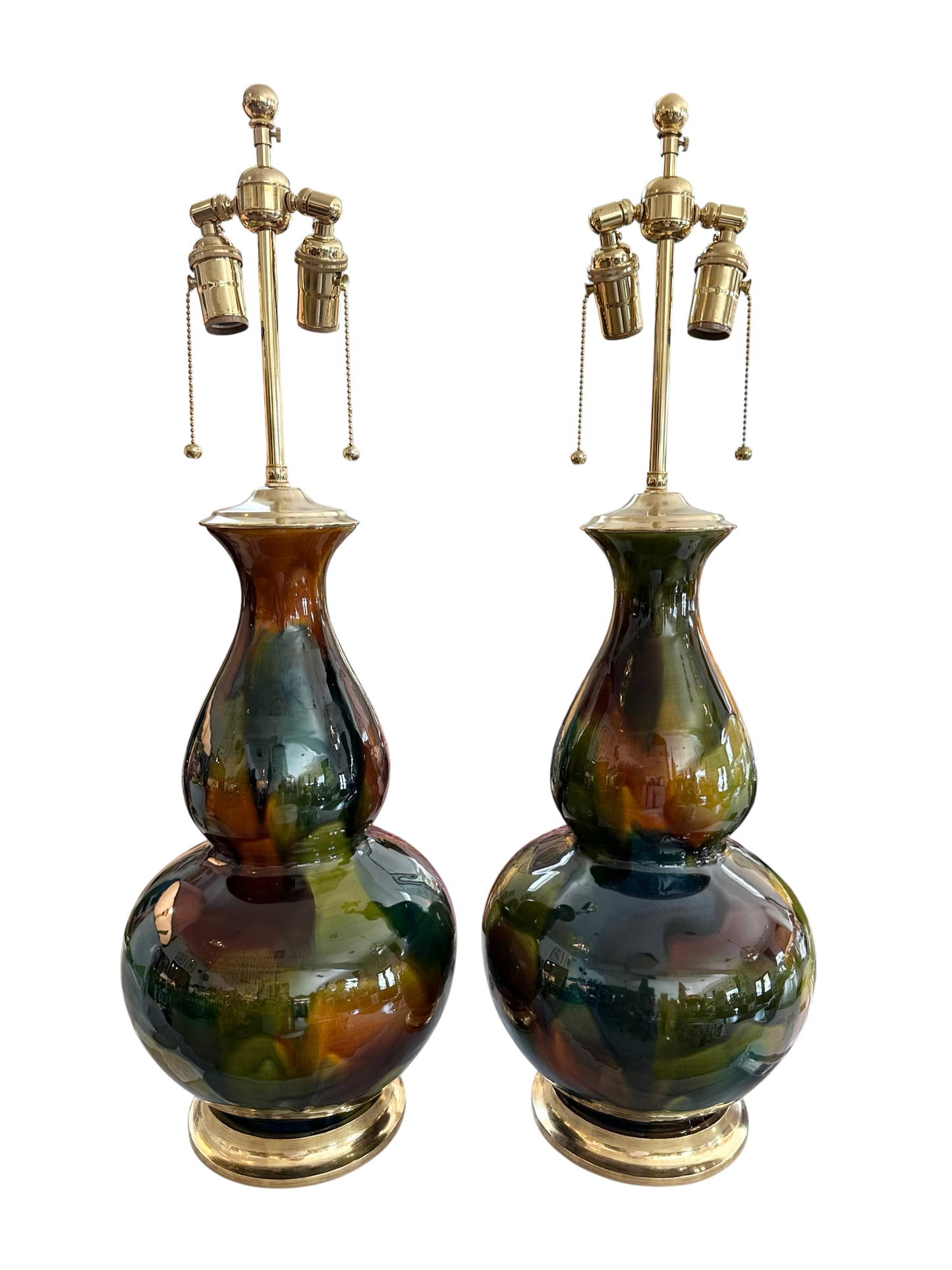 Large Aurora Double Gourd Lamp in Mallard