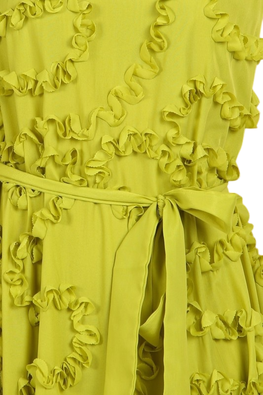 Ruffled Petal Maxi in Chartreuse