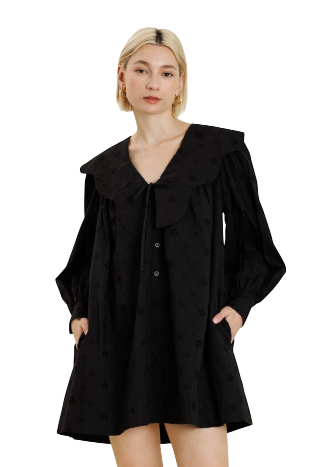 Statement Collar Long Sleeve Mini