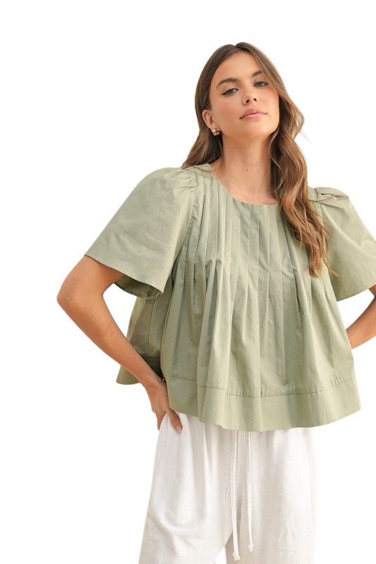 Pleated Blouse - Two Colors!