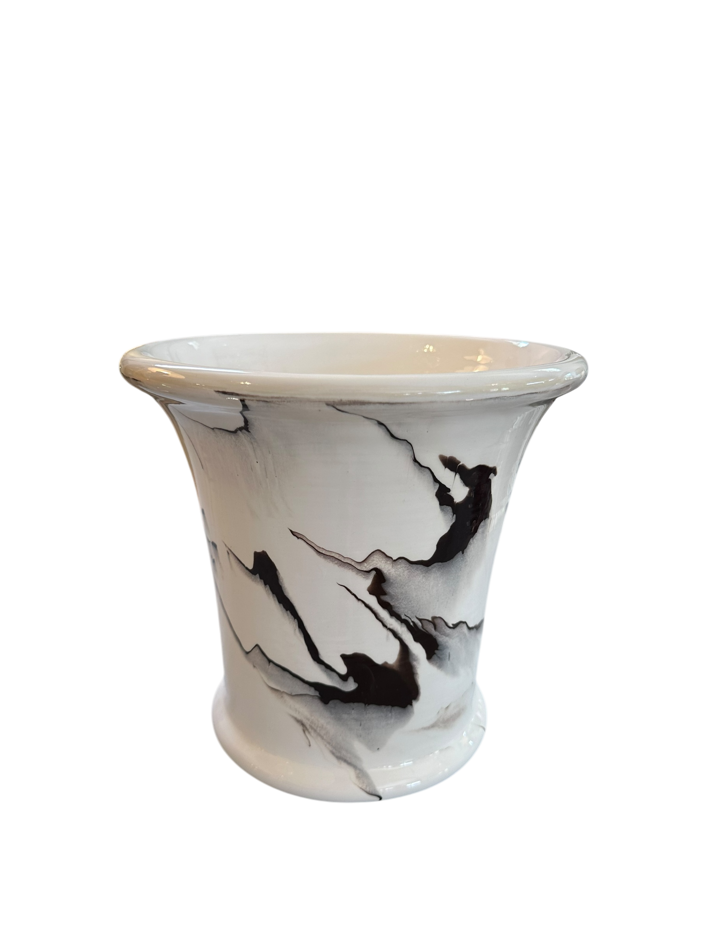 Large Marble Cache Pot in Brown Marble