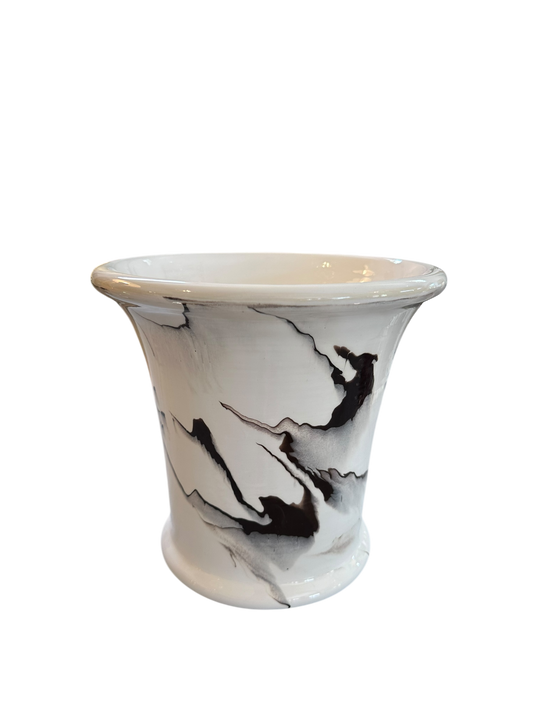 Large Marble Cache Pot in Brown Marble