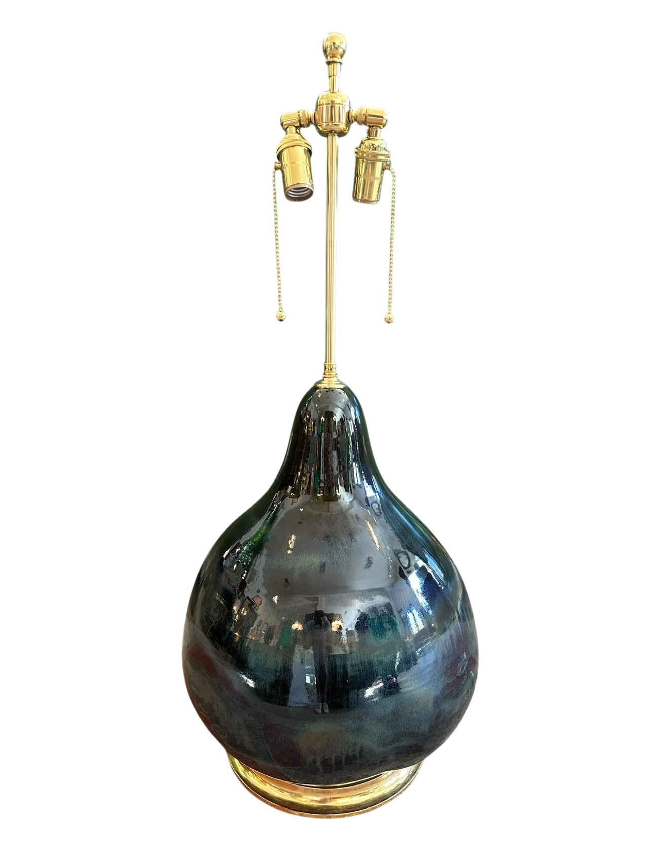 Christopher Spitzmiller Pear Gourd Lamp in Alligator