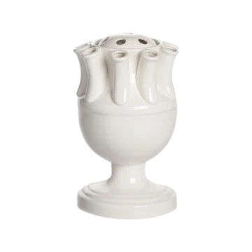 White Ceramic Fluted Tulipiere
