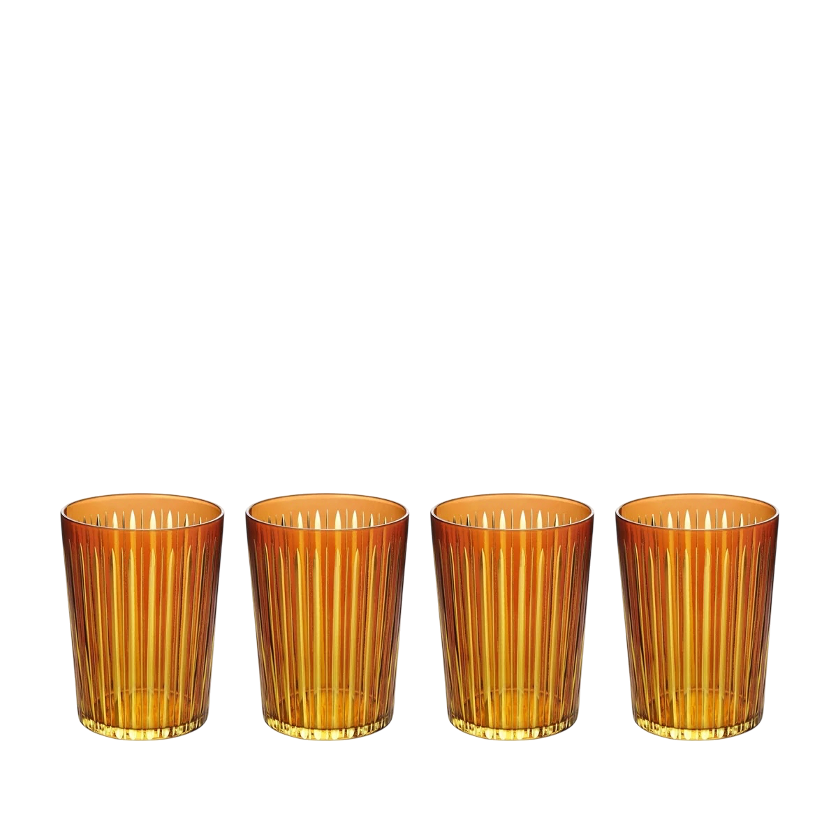 Prism Highball Glasses - Amber (Set of 4)