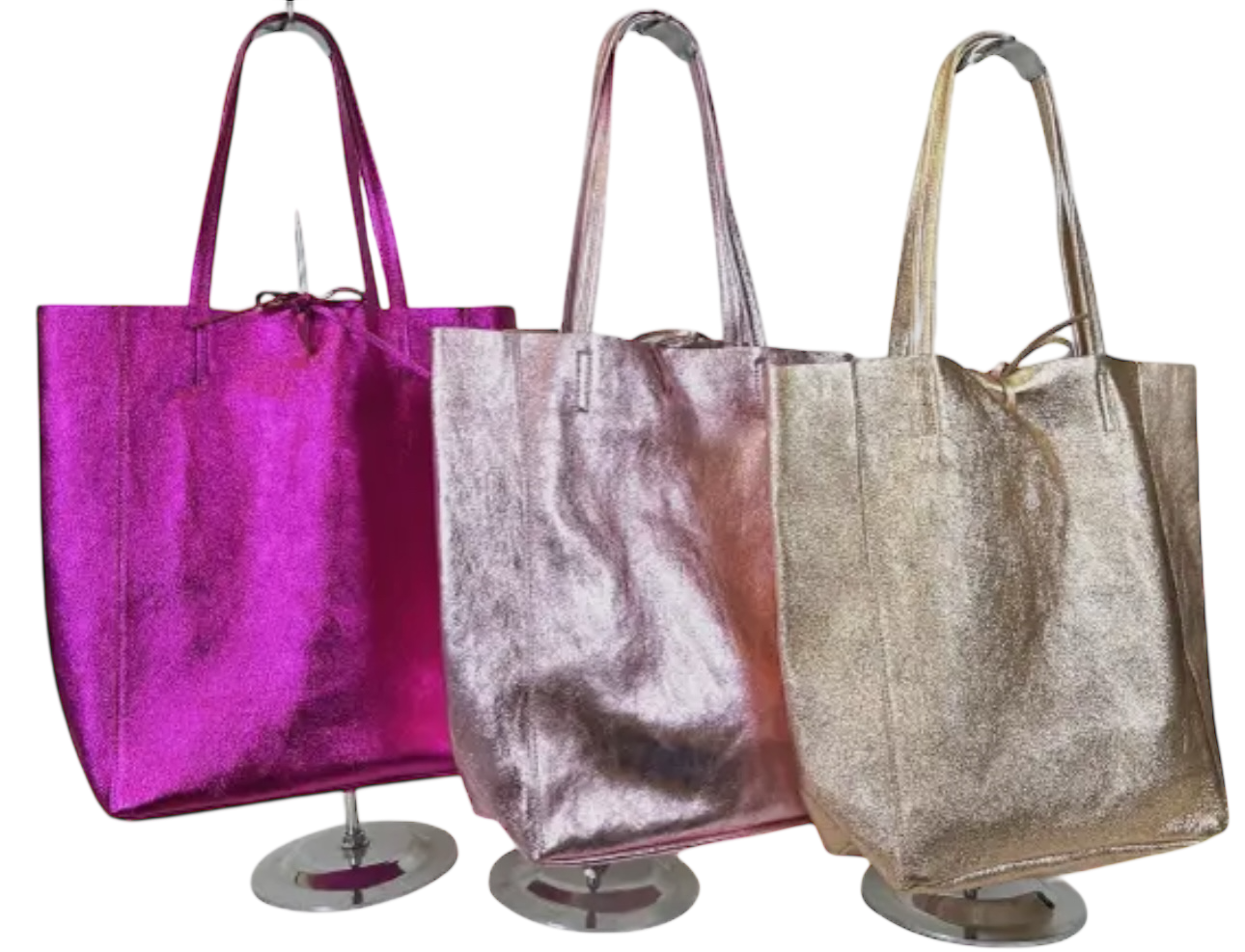 Metallic Leather Tote