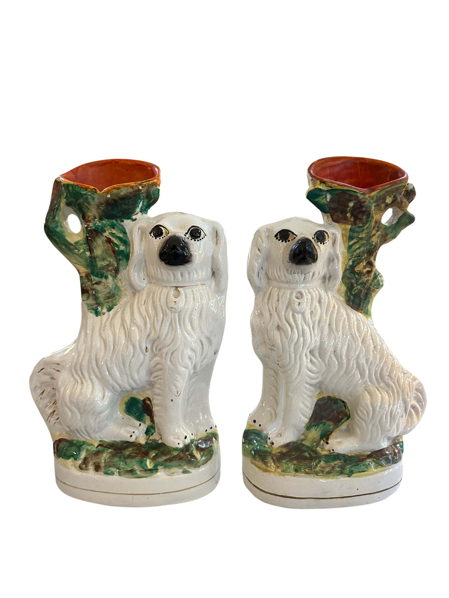 Pair of Staffordshire Dog Spill Vases