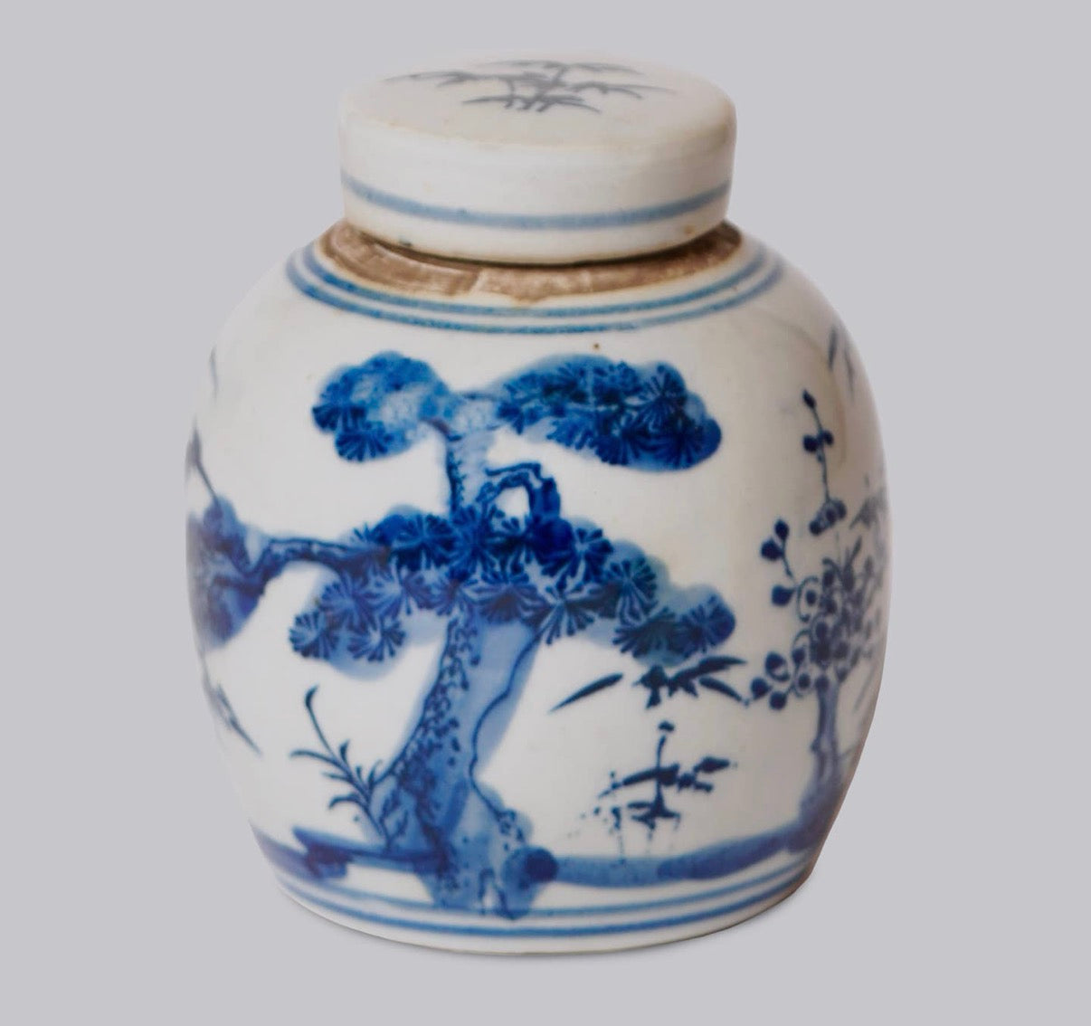 Blue and White Mini Round Jars
