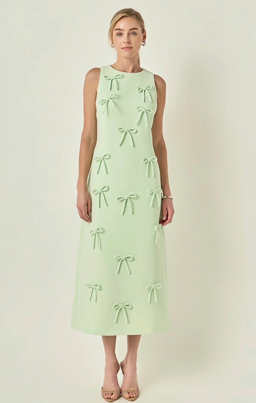 Bow Detailed Midi Dress