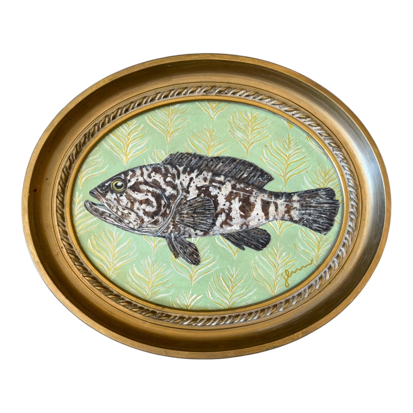 Jenn Leverett Art - Grouper Oval
