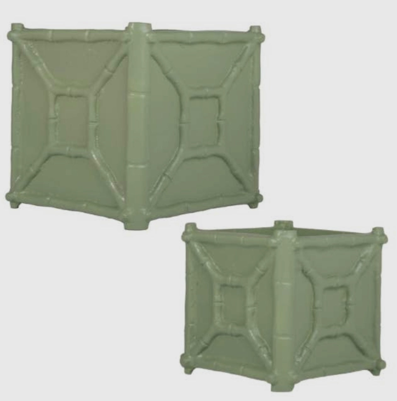 Green Bamboo Box Planters