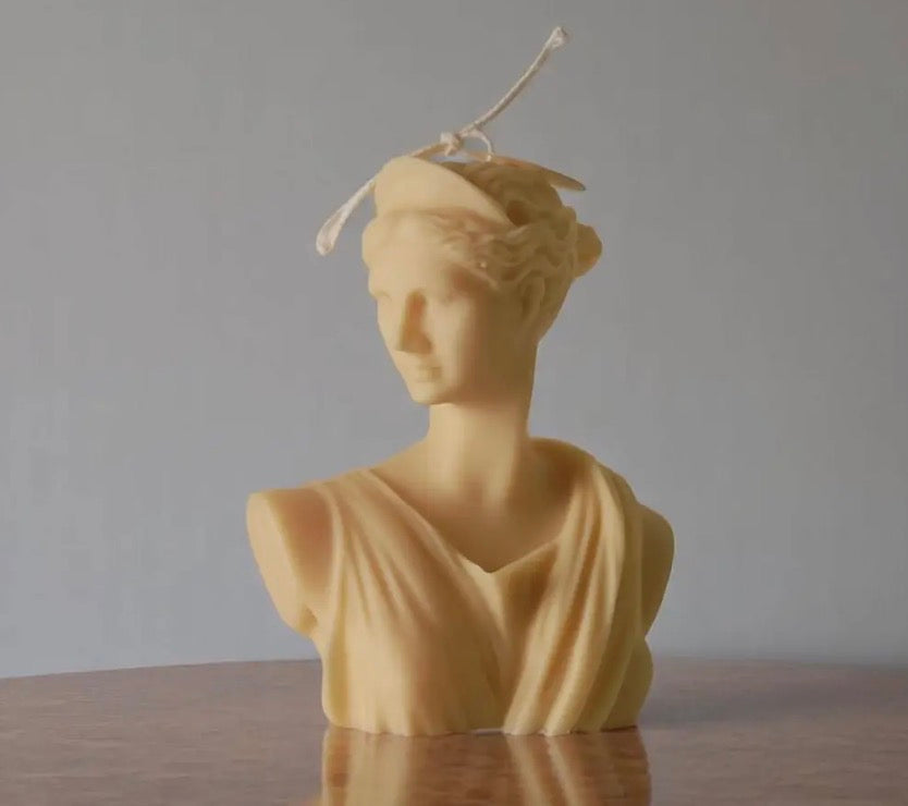 Artemis Bust Candle 6.5x5 Inches