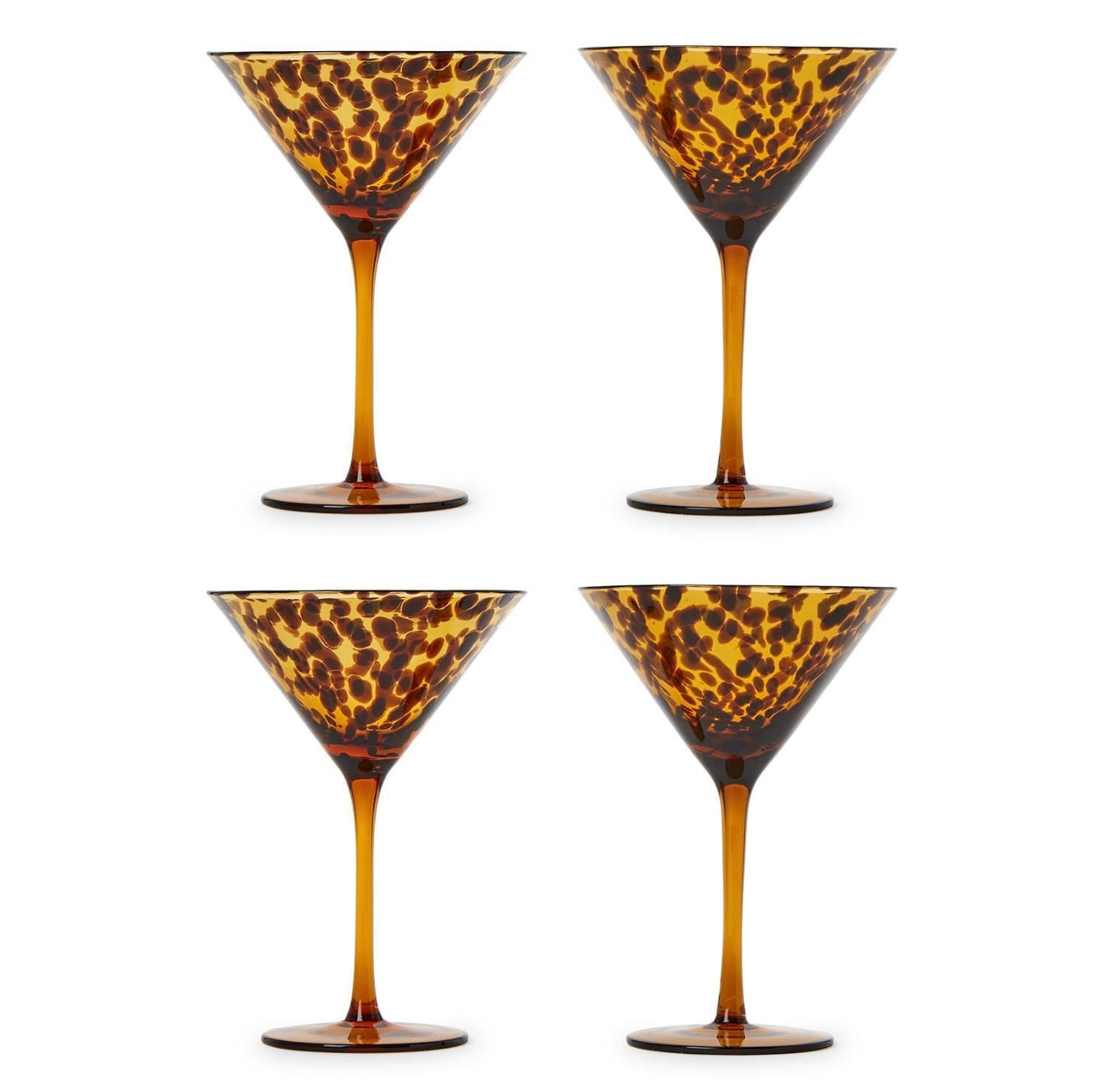 Tortoise Martini Glasses - Set of 4