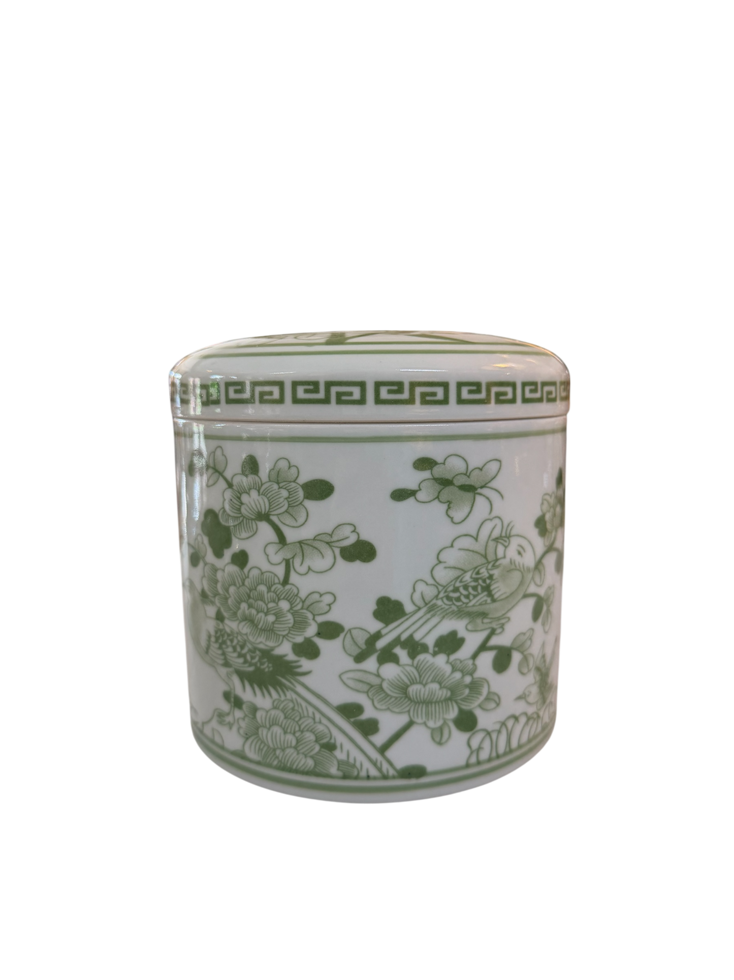 Green and White Ceramic Tissue Box