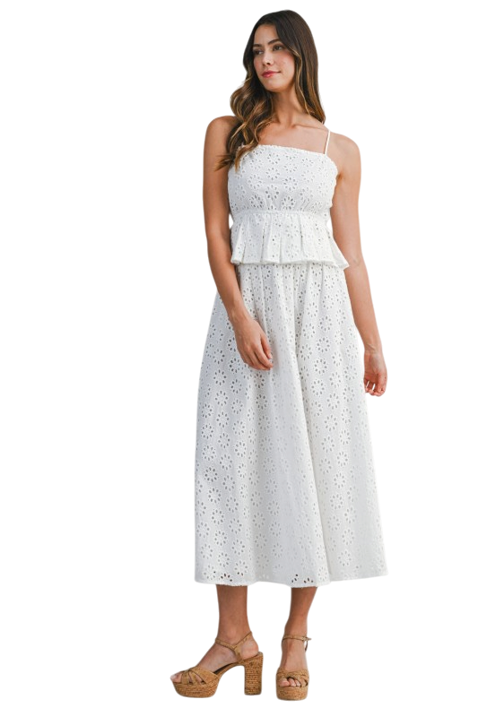 Eyelet Skirt Set