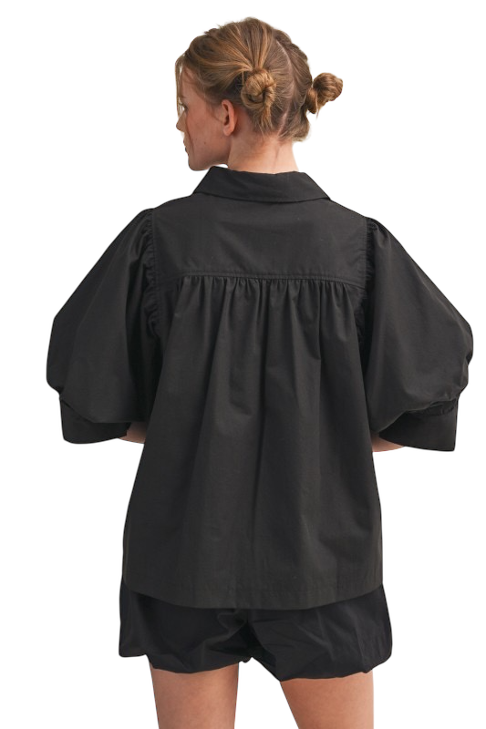 Puff Sleeve Button Down - 3 Colors!
