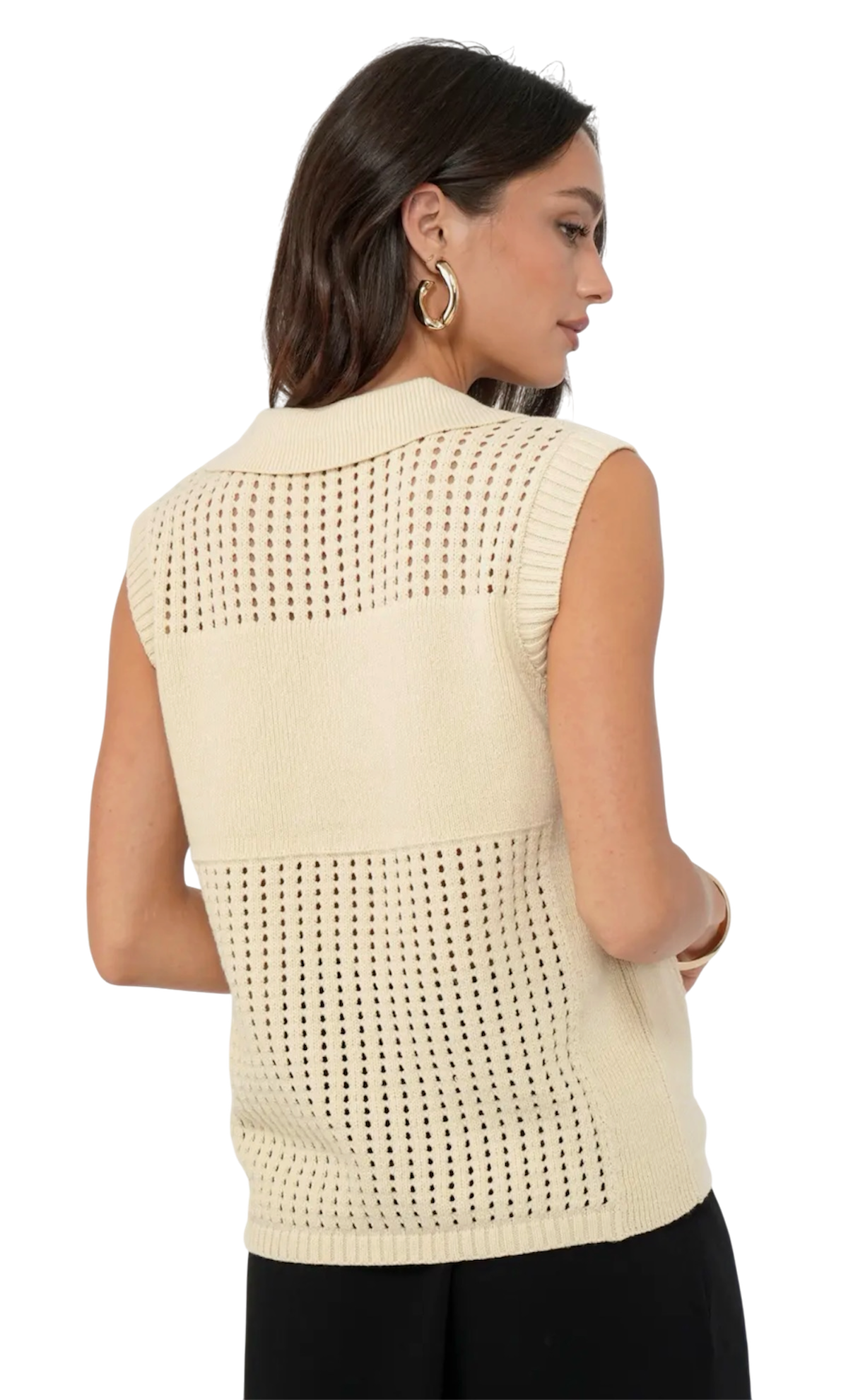Knit Panel Sweater Top