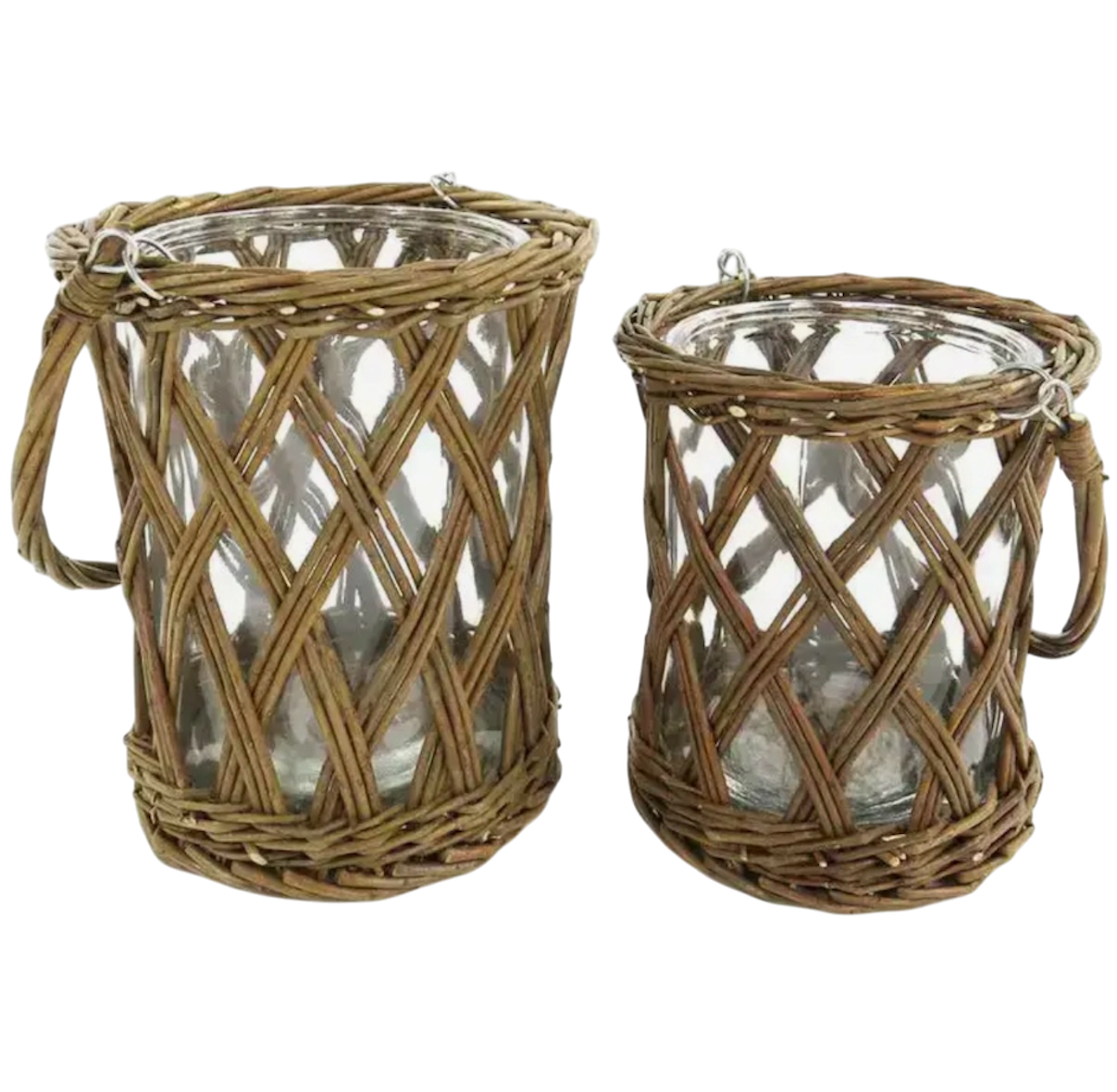 Classic Glass and Wicker Vase