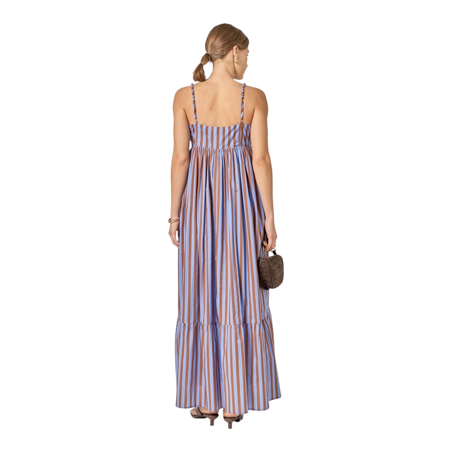 Blue & Brown Stripe Maxi