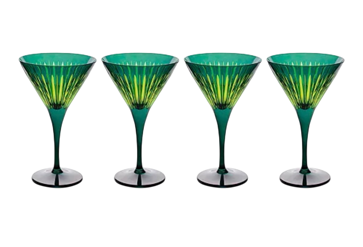 Prism Martini Glasses - Green