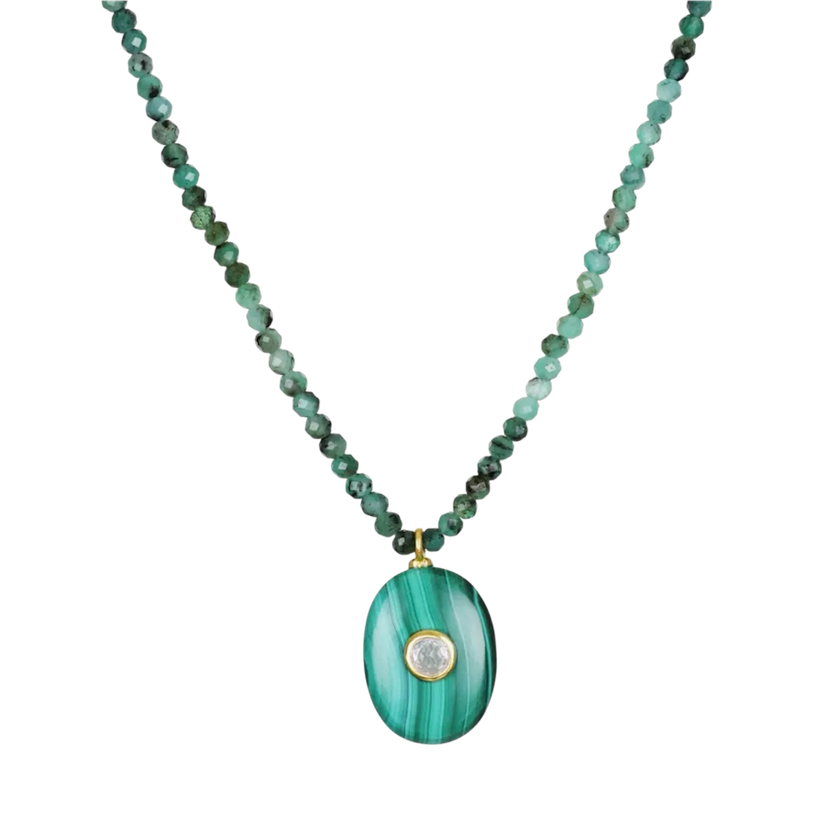 Beaded Choker - Malachite