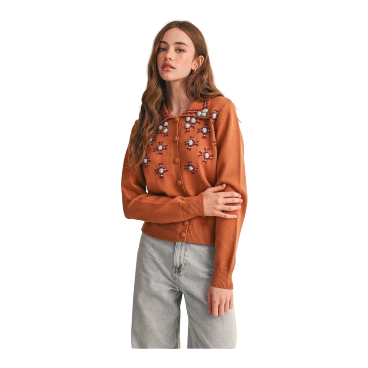 Abstract Embroidered Sweater- 2 Colors