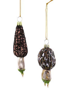 Dark Brown Morel Mushroom Ornament