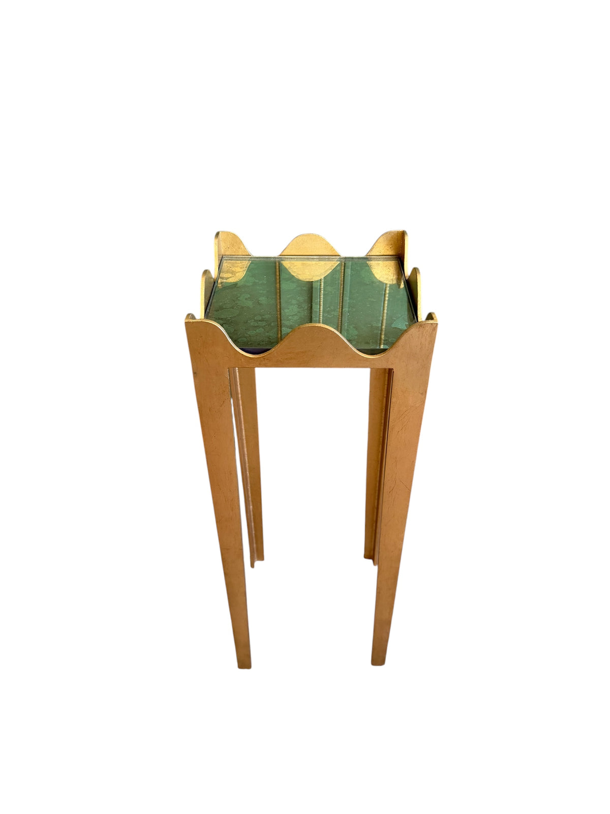 Mirrored Gold Scalloped Martini Table
