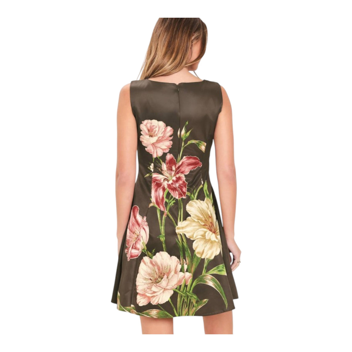 Olive Floral Mini Dress