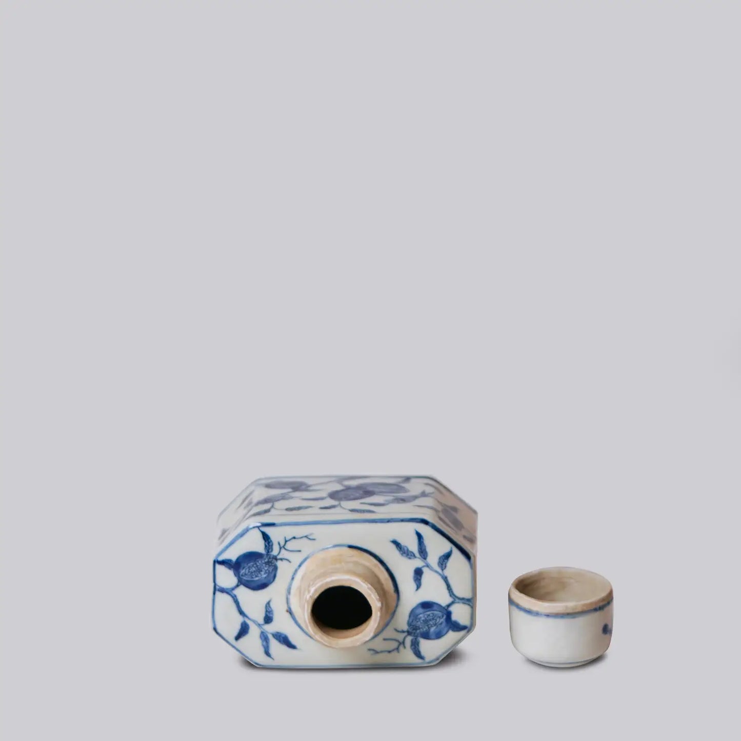 Blue and White Pomegranate Lidded Caddy