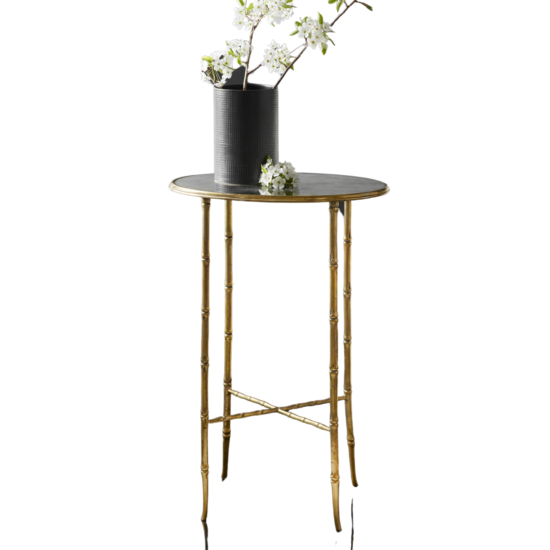Oval Brass Bamboo Table