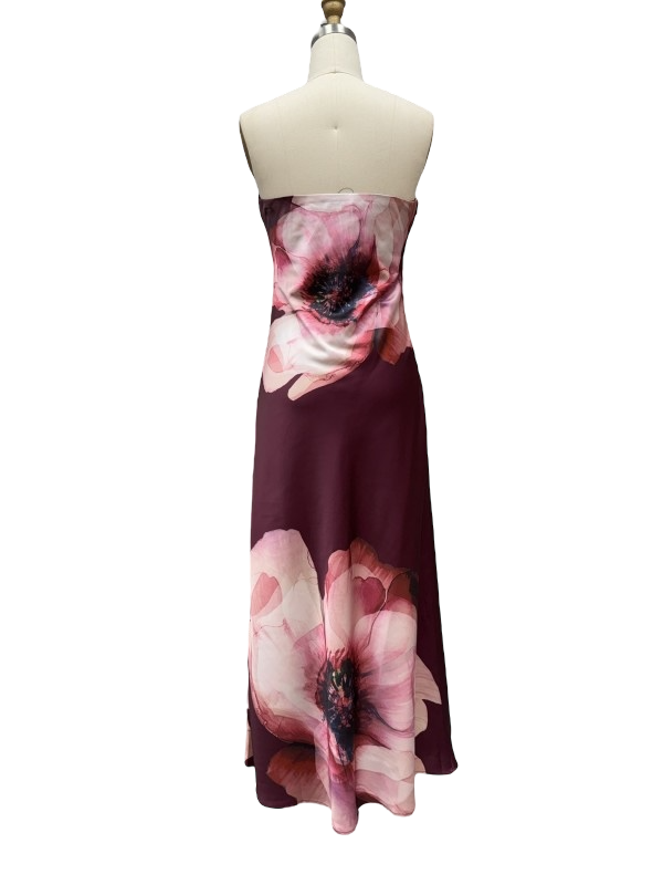 Floral Satin Maxi Dress