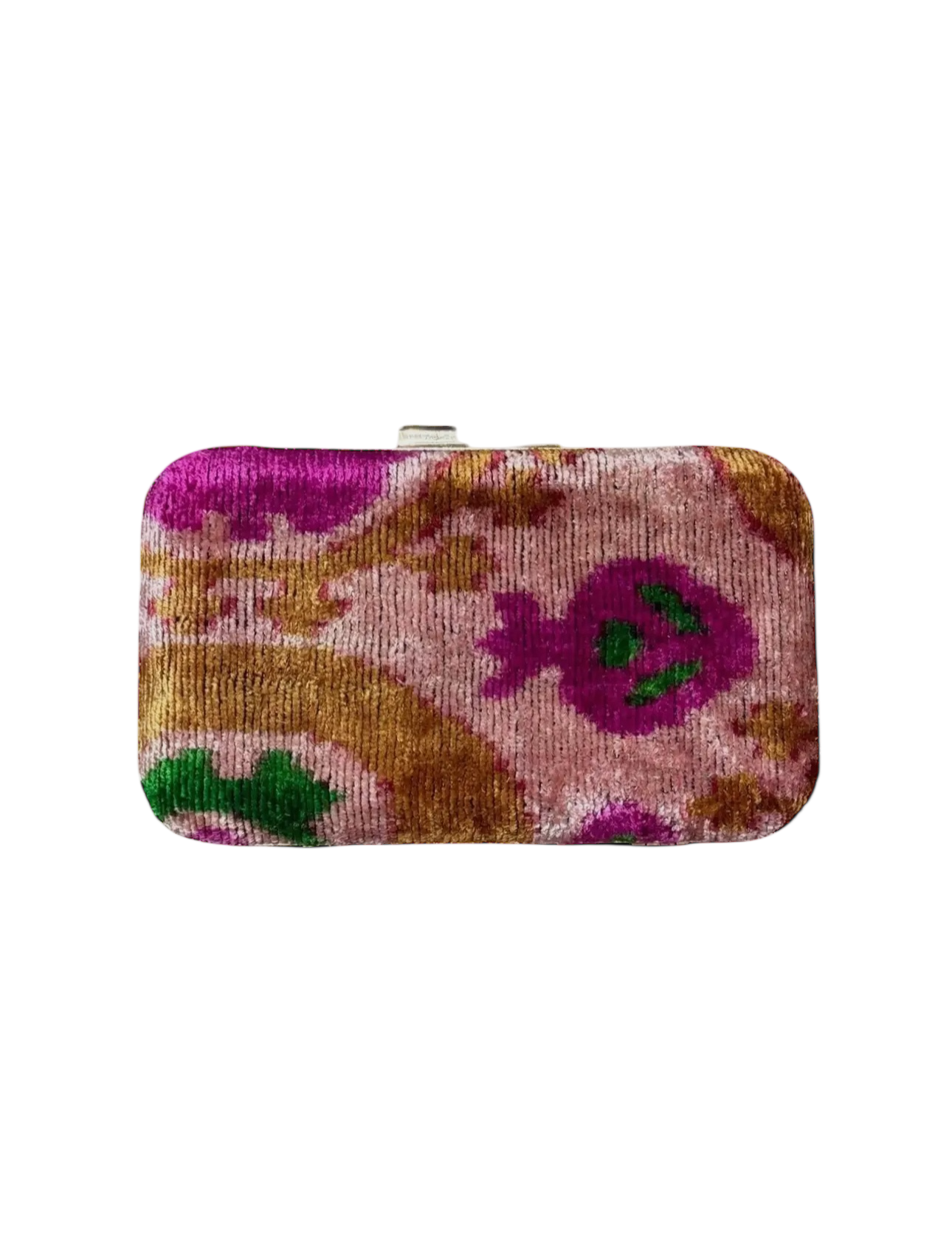 Silk Velvet Ikat Box Clutch