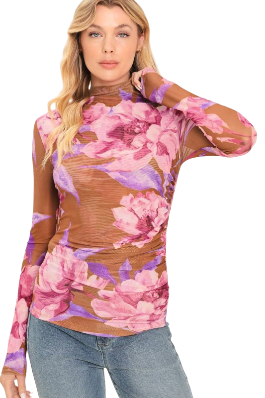 Floral Mesh Top