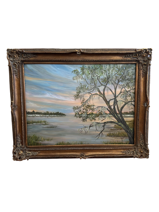 Jenn Leverett Art - 40” x 50” Live Oak and Marsh Landscape