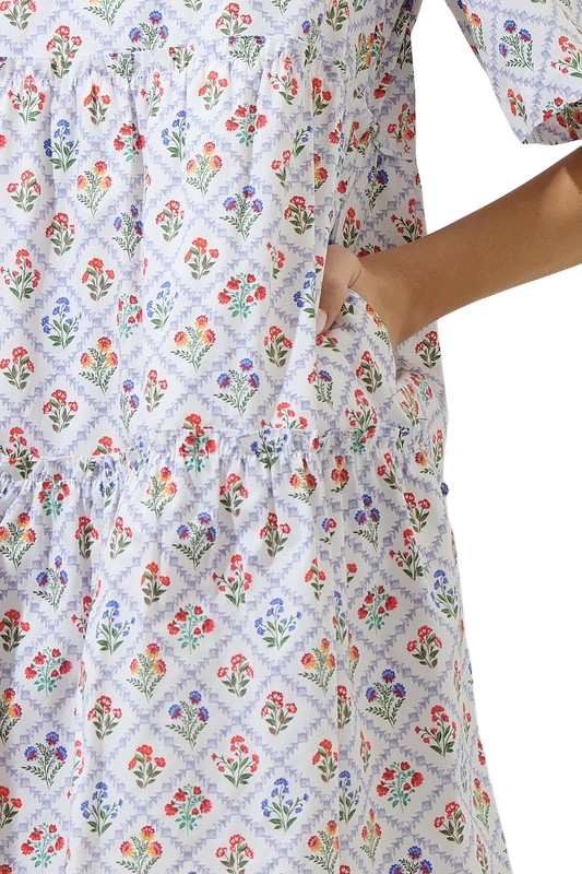 Lara Red & Blue Floral Mini