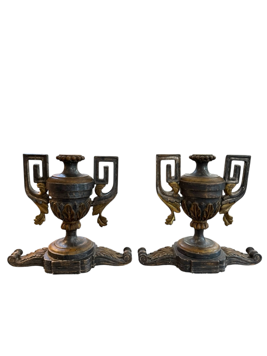 Pair of Antique Italian Carved Urns