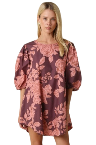 Rose Floral Mini Dress